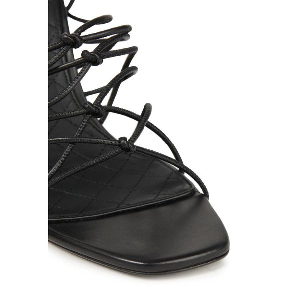 BALMAIN New 39 Black Leather Mikki Lace-up Sandals - Picture 11 of 12